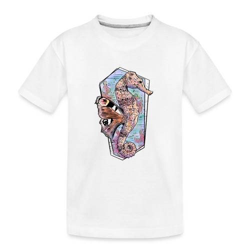 Fantasie-Seepferdchen in Wasserfarben - Teenager Premium Bio T-Shirt