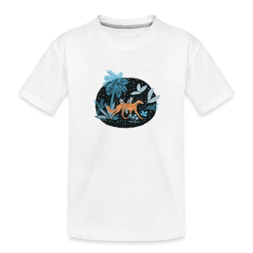 Saluki im Tropenwald - Teenager Premium Bio T-Shirt
