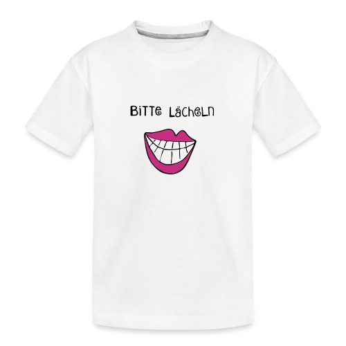 Bitte Lächeln weiß - Teenager Premium Bio T-Shirt