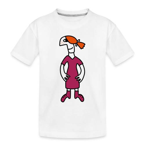 Little red head girl improved - Ekologisk premium-T-shirt tonåring