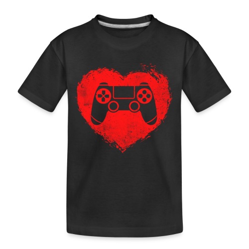 Gamer Gaming Herz Valentinstag Geschenk - Teenager Premium Bio T-Shirt