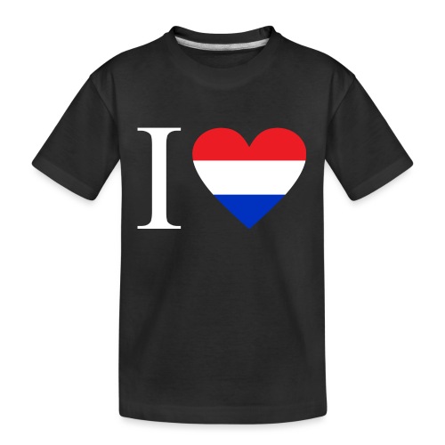 Ik hou van Nederland | Hart met rood wit blauw - Teenager premium biologisch T-shirt