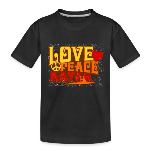 peace love kayak revised and final - Teenager Premium Organic T-Shirt
