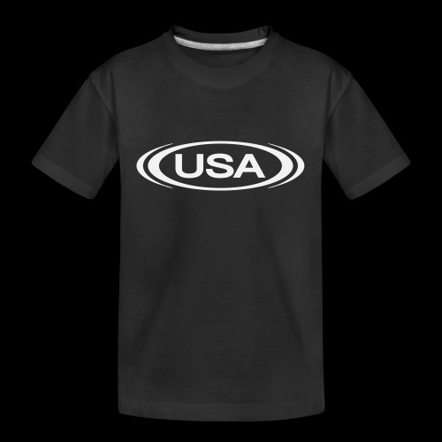 Sport shield USA Athletics label Sports Ring wave - Teenager Premium Organic T-Shirt