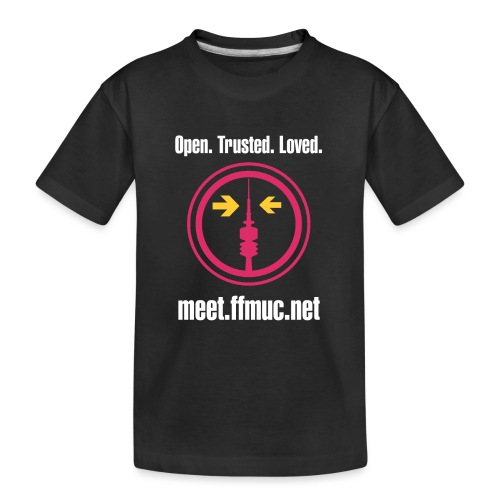 Freifunk Meet - Open-Trusted-Loved weiß - Teenager Premium Bio T-Shirt