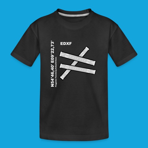 Flugplatz EDXF Design mit Namen und Koordinaten - Teenager Premium Bio T-Shirt