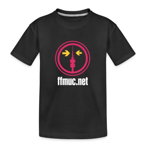 FFMUC Logo mit URL weiß - Teenager Premium Bio T-Shirt