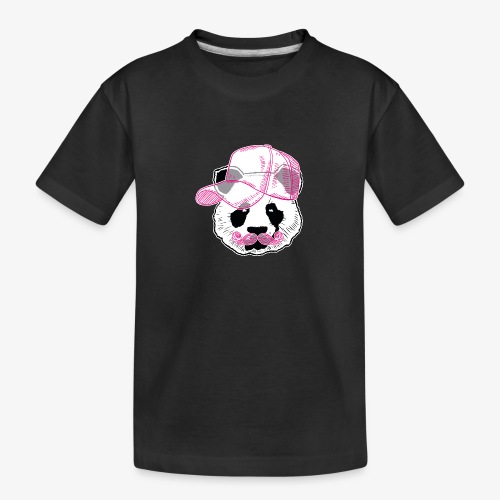 Panda - Pink - Cap - Mustache - Teenager Premium Bio T-Shirt