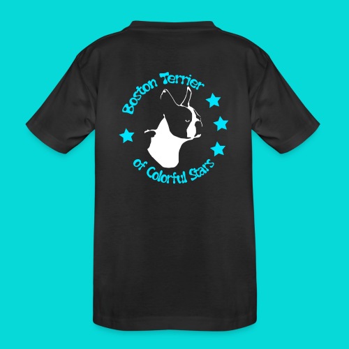 Boston Terrier of Colorful Stars Logo Türkis - Teenager Premium Bio T-Shirt
