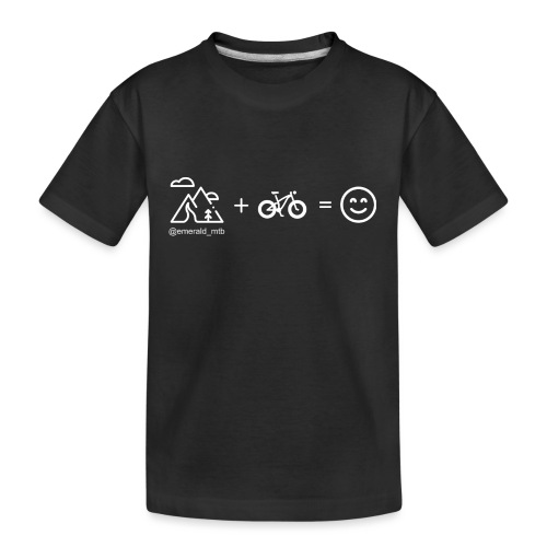 Mountains + Bike = Happiness - Teenager Premium Organic T-Shirt