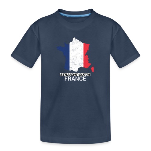 Straight Outta France country map &flag - Teenager Premium Organic T-Shirt