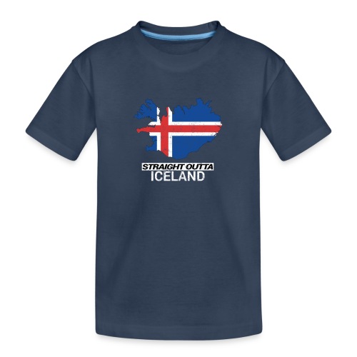Straight Outta Iceland country map - Teenager Premium Organic T-Shirt