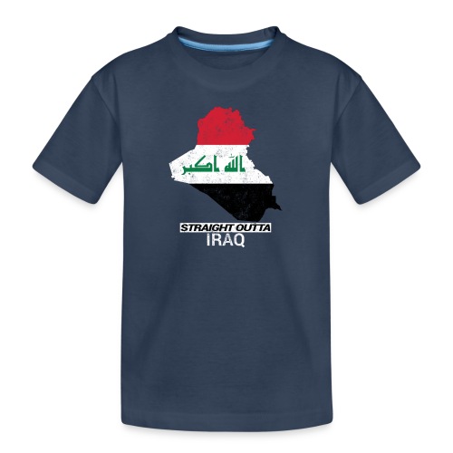 Straight Outta Iraq country map & flag - Teenager Premium Organic T-Shirt