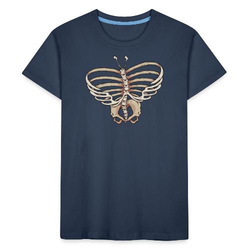Schmetterling Skelett - Teenager Premium Bio T-Shirt