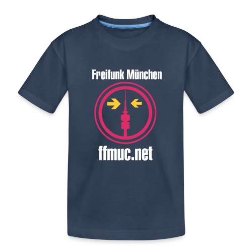 Freifunk München mit URL weiß - Teenager Premium Bio T-Shirt