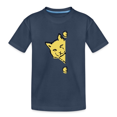En gul katt - Ekologisk premium-T-shirt tonåring