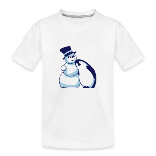 Schneemann und Pinguin - Teenager Premium Bio T-Shirt