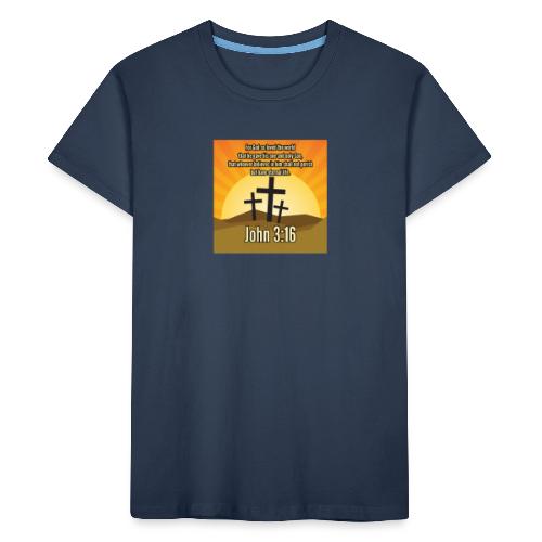 Joh. 3:16 Raamattu kristillisistä vaatteista - Osta verkosta - Teinien premium luomu-t-paita