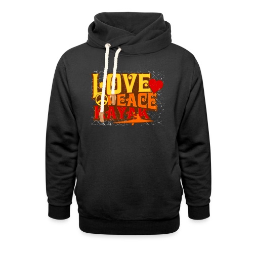 peace love kayak revised and final - Unisex Shawl Collar Hoodie