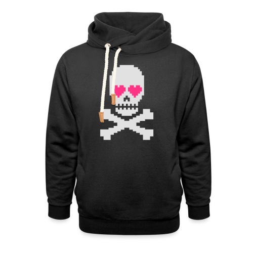 Skull Love - Uniseks sjaalkraag hoodie
