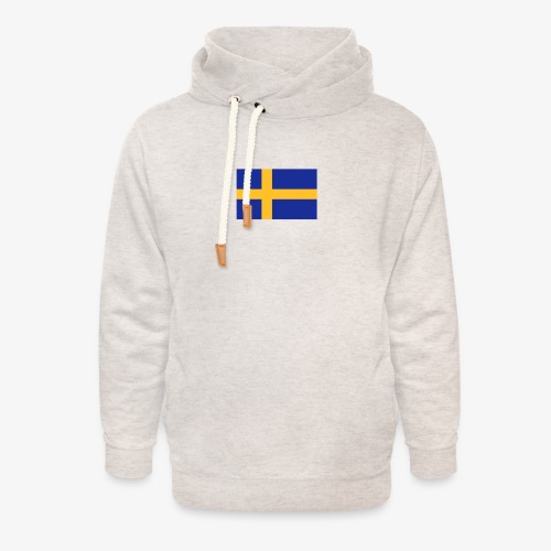 Svenska flaggan - Swedish Flag - Luvtröja med sjalkrage unisex