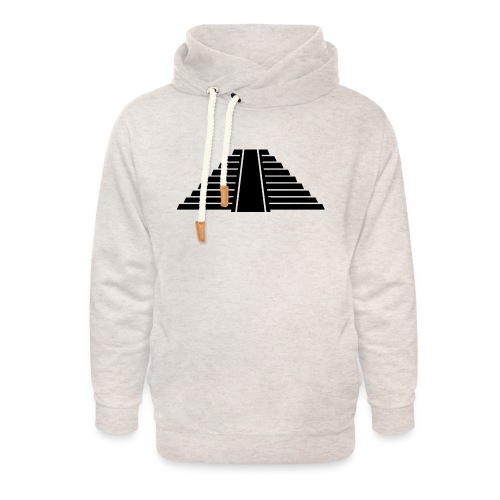 Ziggurat, zwart - Uniseks sjaalkraag hoodie