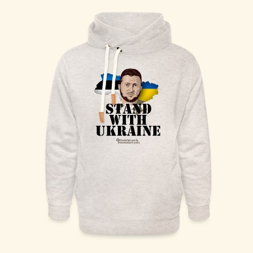 Selenskyj T-Shirt Estland Stand with Ukraine - Unisex Schalkragen Hoodie