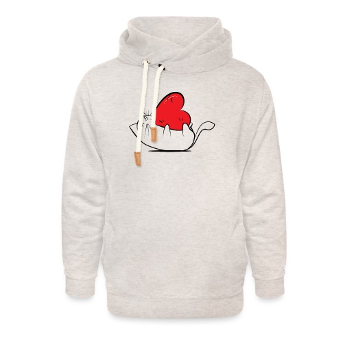 Cat Love - Uniseks sjaalkraag hoodie