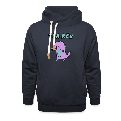 Tea rex scribble - Uniseks sjaalkraag hoodie