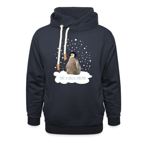 Penguin Poly Art - Have a Chilled Christmas - Unisex Shawl Collar Hoodie