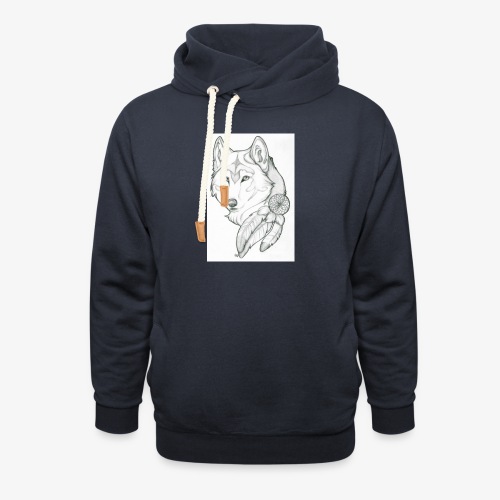 wolf - Uniseks sjaalkraag hoodie