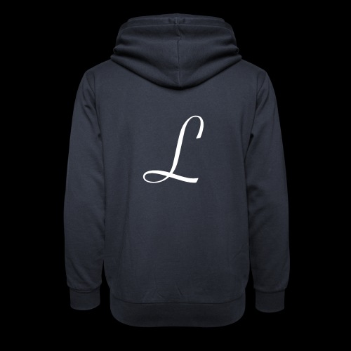 liberty L logo white - Uniseks sjaalkraag hoodie