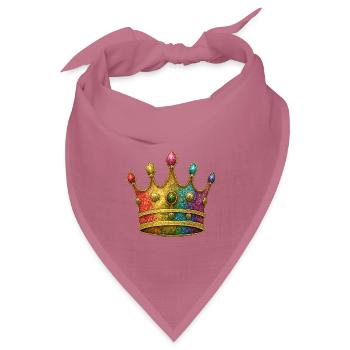 Lebendiges Regenbogen-Königskronen-Design - Bandana Dreieckstuch - Mauve - Vorne