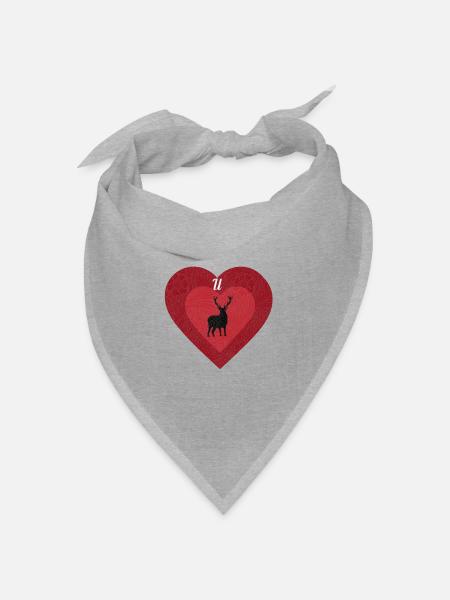 Liebe U Liebe - Bandana Dreieckstuch - Grau meliert