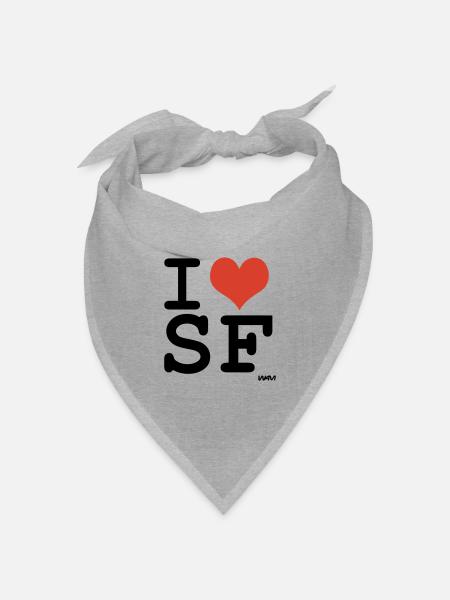 i love SF - Bandana Dreieckstuch - Grau meliert