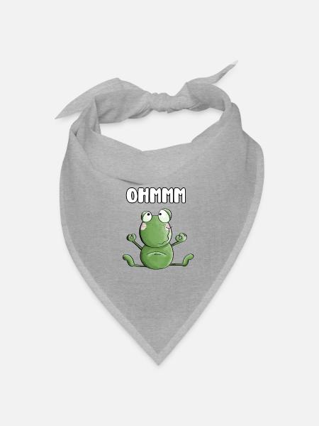 Ohmmm Frosch - Frösche - Kröte - Yoga - Fitness - Bandana Dreieckstuch - Grau meliert