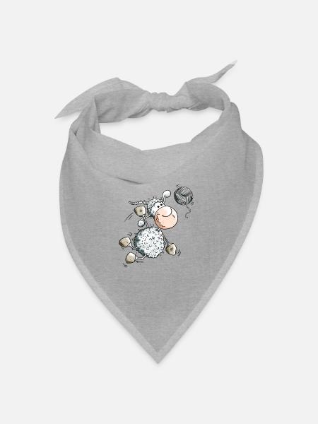 Sportliches Schaf - Bandana Dreieckstuch - Grau meliert