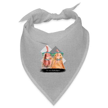 JvG Hühner "Ja, owa huhndatpro!" - Bandana Dreieckstuch - Grau meliert - Vorne