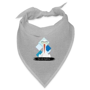 JvG Storch "Oiwei unter Stoachstrom." - Bandana Dreieckstuch - Grau meliert - Vorne