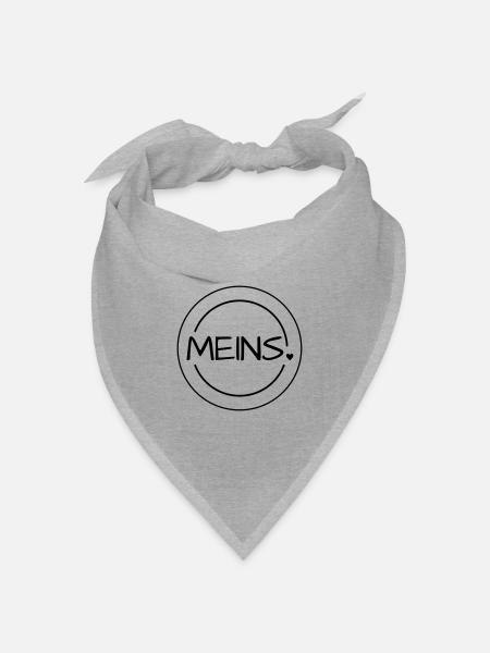 Meins Herz Stempel - Bandana Dreieckstuch - Grau meliert