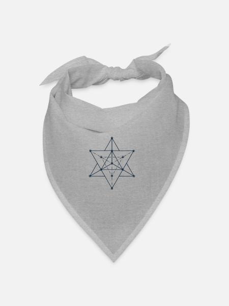 Abstraktes stellares geometrisches Design - Bandana Dreieckstuch - Grau meliert