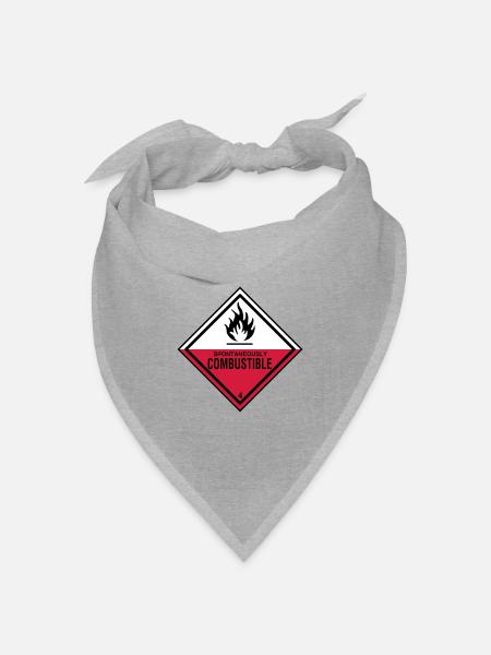 flamme gefahr brennbar humor ironie feuerwehr - Bandana Dreieckstuch - Grau meliert