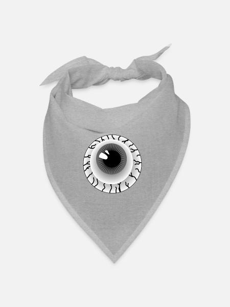 Grauer Augapfel - Bandana Dreieckstuch - Grau meliert