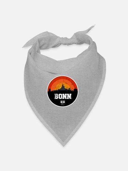 Bonn Skyline Original - Bandana Dreieckstuch - Grau meliert