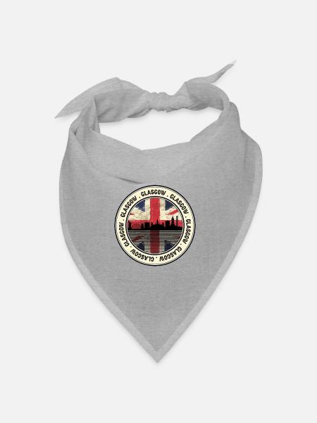 Glasgow Unionjack Stadtbild - Bandana Dreieckstuch - Grau meliert