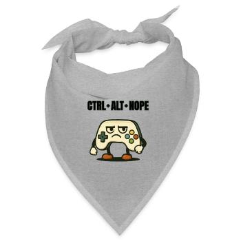 CTRL ALT NOPE Controller-Meme - Bandana Dreieckstuch - Grau meliert - Vorne