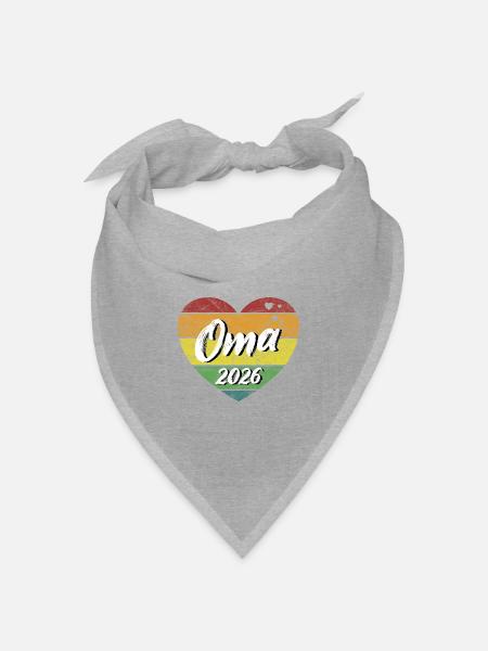 Oma 2026 Großmutter werdende Oma retro vintage - Bandana Dreieckstuch - Grau meliert