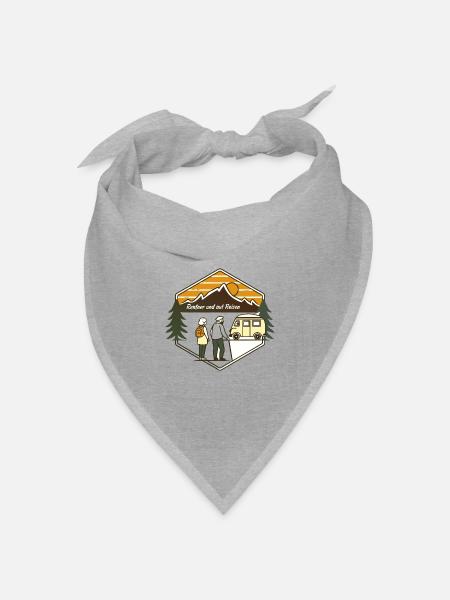 Rentner auf Reisen Berglandschaft - Bandana Dreieckstuch - Grau meliert