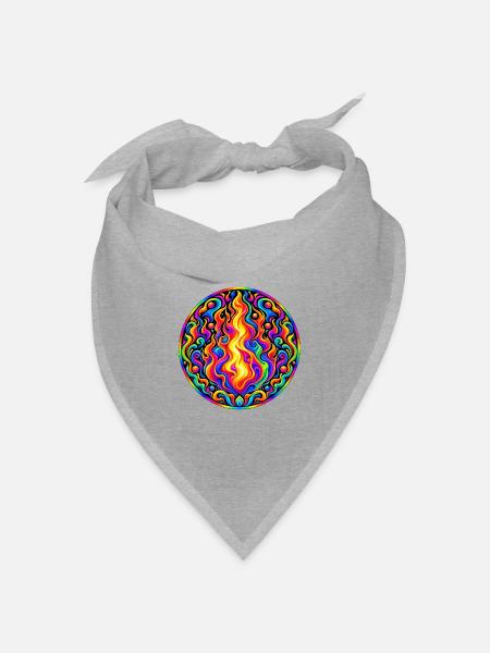Feuer - Bandana Dreieckstuch - Grau meliert