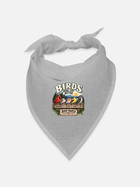 Vögel machen das Leben besser - Bandana Dreieckstuch - Grau meliert